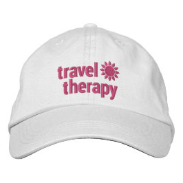 Resebehandling broderade Hat Vit och Rosa Broderad Keps