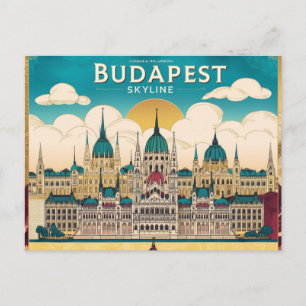 Resebild av Budapests Skyline - Fängslande Konstve Vykort