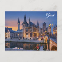Resebild på stadspanorama av Gent i Belgien