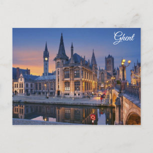 Resebild på stadspanorama av Gent i Belgien Vykort