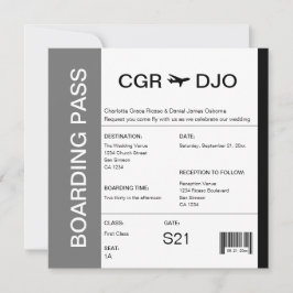 Reseboardpass Bröllop Biljett Inbjudningar