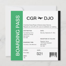 Reseboardpass Bröllop Biljett Inbjudningar