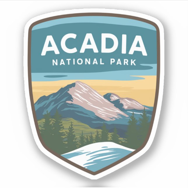 Resebricka i nationalparken Acadia Klistermärken (Framsida)