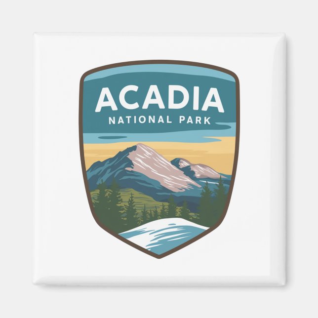 Resebricka i nationalparken Acadia Magnet (Framsidan)