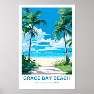 Resebukten för Beach Turks och Caicosöarna Travel  Poster