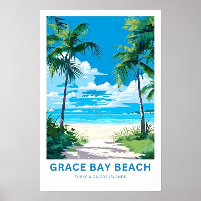 Resebukten för Beach Turks och Caicosöarna Travel  Poster (Framsidan)