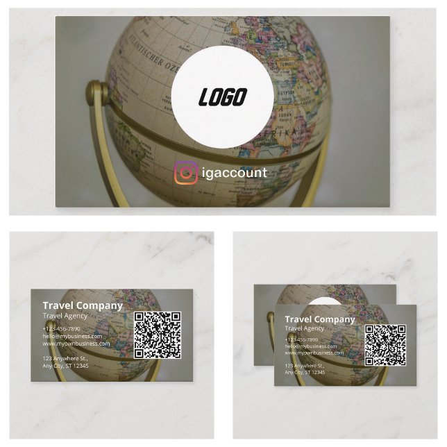 Resebyrå Globe Visitkort (Travel Agency Globe Business Cards)