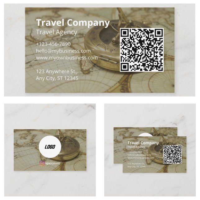 Resebyråföretag Visitkort (Travel Agency Company Business Cards)