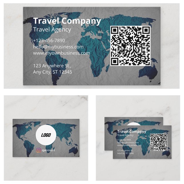 Resebyråföretag Visitkort (Travel Agency Company Business Cards)