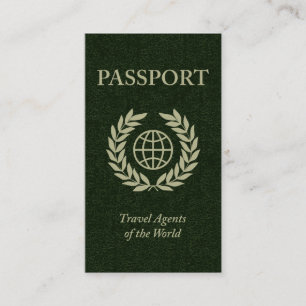resebyråman av världspasset visitkort
