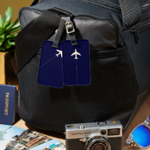Reseflygplan med prickad linje bagagebricka