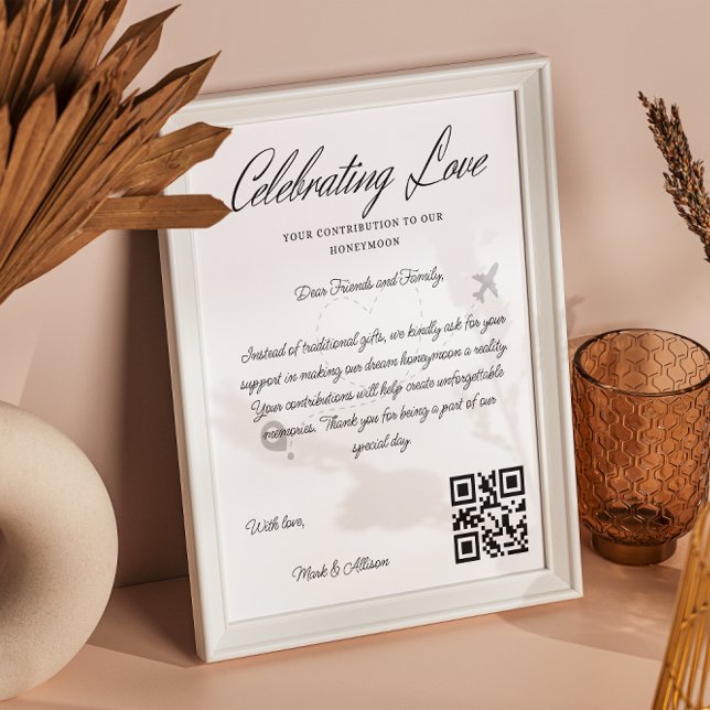 Resefondsbegäran QR Kod Honeymånfond Poster (Travel Fund Request Qr Code Honeymoon Fund Poster)