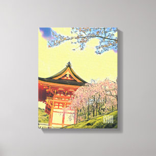 Resefotografi för Kyoto Japan Cherry Blommar Canvastryck