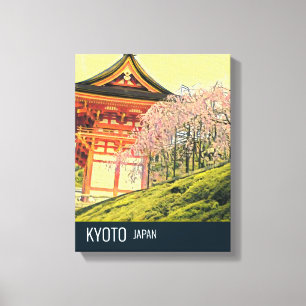 Resefotografi för Kyoto Japan Cherry Blommar Canvastryck