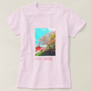 Resefotografi för Kyoto Japan Cherry Blommar T Shirt
