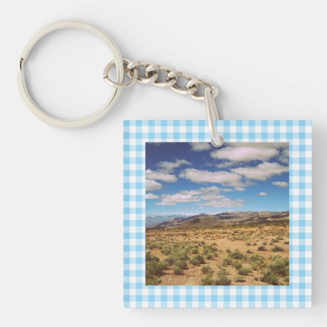 Resefoton Babyblå Rutig Gingham (Framsidan)