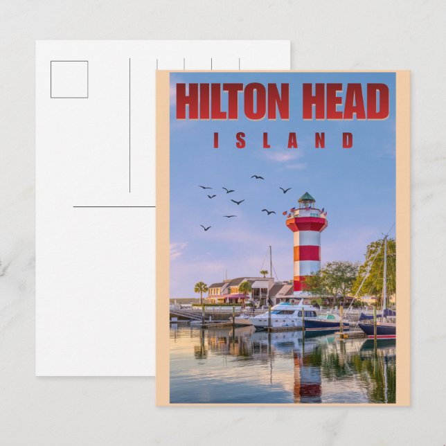 Reseguvaror Hilton Head Island fyr-gåvor Vykort (Fram/baksida)