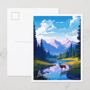 Reseillustration för Banff National Park Canada Vykort