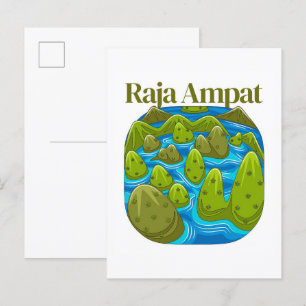 Reseillustration för Raja Ampat Papua Indonesia Vykort
