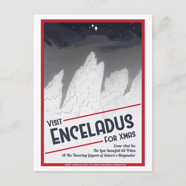 Resejulkort - Enceladus Helg Vykort (Framsida)
