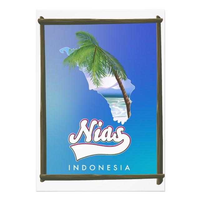 Resekarta för Sumbaön Indonesien Fototryck (Framsidan)
