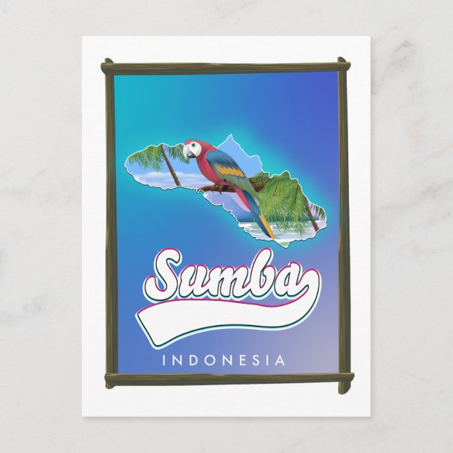 Resekarta för Sumbaön Indonesien Helg Vykort (Framsida)