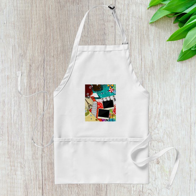 Resekollage med Iconic Landmarks Vacation Förkläde (Skapare uppladdad)