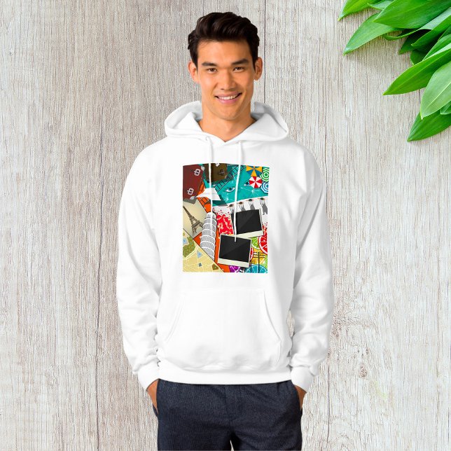 Resekollage med Iconic Landmarks Vacation Hoodie (Skapare uppladdad)