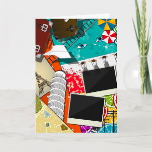 Resekollage med Iconic Landmarks Vacation Kort