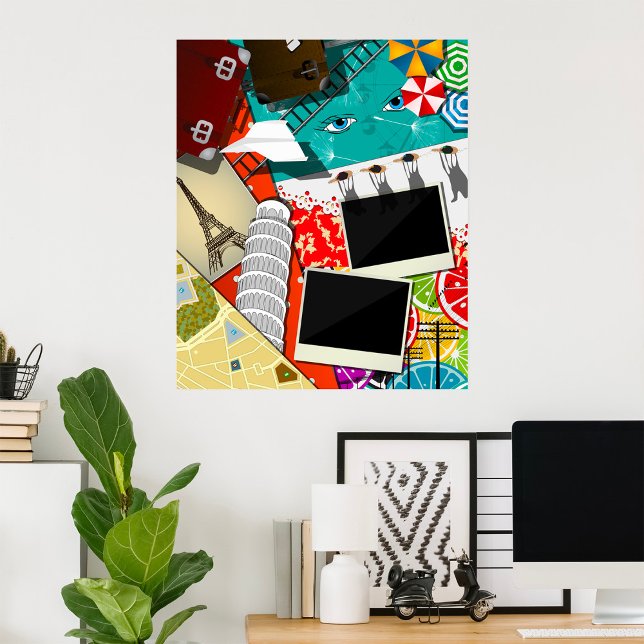 Resekollage med Iconic Landmarks Vacation Poster (Skapare uppladdad)