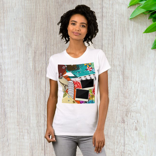 Resekollage med Iconic Landmarks Vacation T Shirt (Skapare uppladdad)