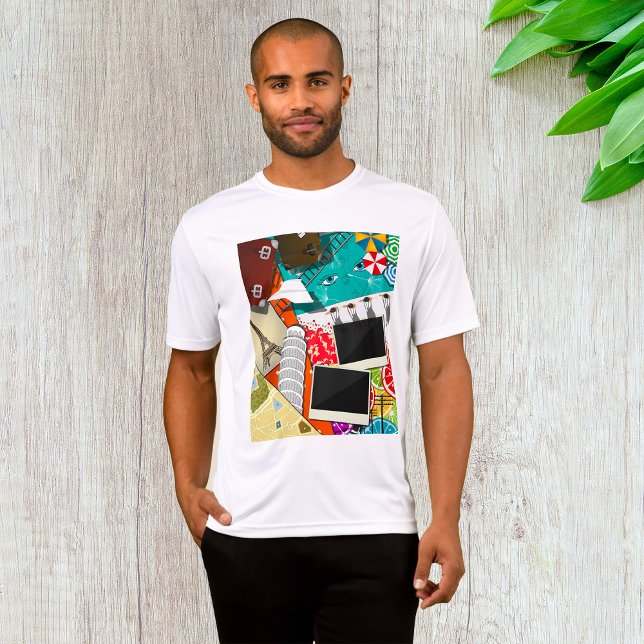 Resekollage med Iconic Landmarks Vacation T Shirt (Skapare uppladdad)
