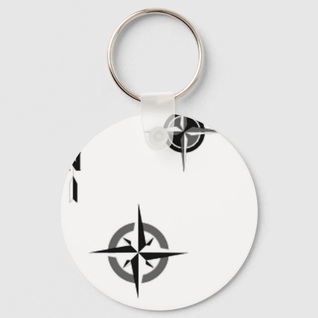 Resekompass och Karta-symboler Nyckelring (Framsida)