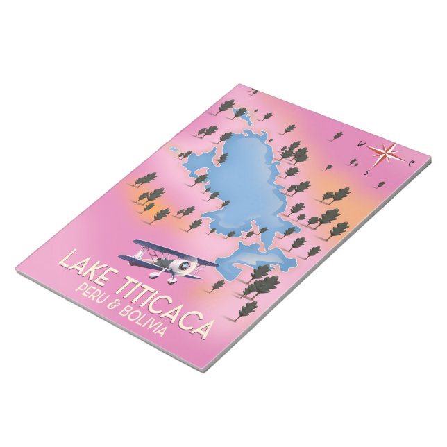 Resekonst sjö Titicaca, peru, Bolivia sjö karta Anteckningsblock (Vinklad)