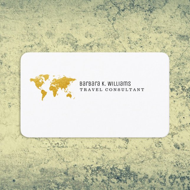 Resekonsult Guld Karta minimalist Visitkort (Skapare uppladdad)