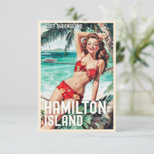 Resekort för vintage Hamilton Island Kort