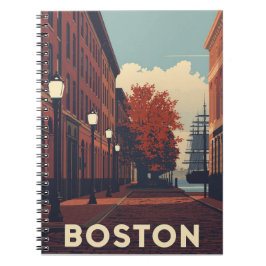 Resemal för Boston-affisch Anteckningsbok
