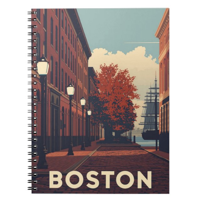 Resemal för Boston-affisch Anteckningsbok (Framsidan)