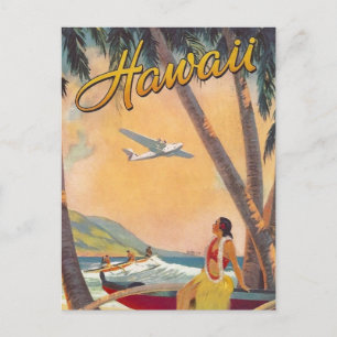 Resemål till Hawaii från förr Vykort