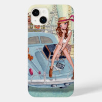 Resemålad illustration av Travel Girl Paris Vintag