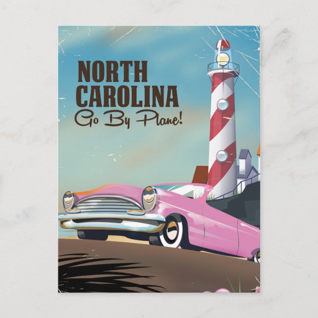 Resemallar för fyr i North Carolina Vykort (Framsida)