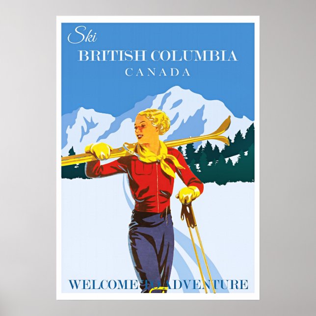 Resemålning affisch för British Columbia (Framsidan)
