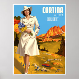 Resemålning för Cortina d'Ampezzo, Italien. Poster