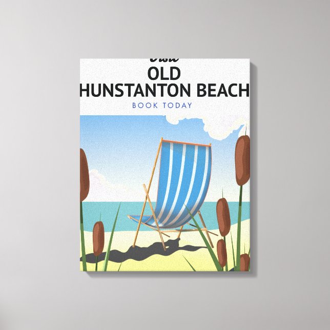 Resemålning för Old Hunstanton strand Canvastryck (Framsida)