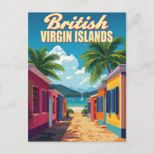 Resemålning i vintage-stil från Brittiska Jungfruö Vykort