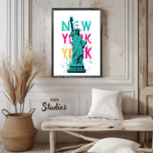 Resemålning | New York USA Väggkonst | Hemdekor