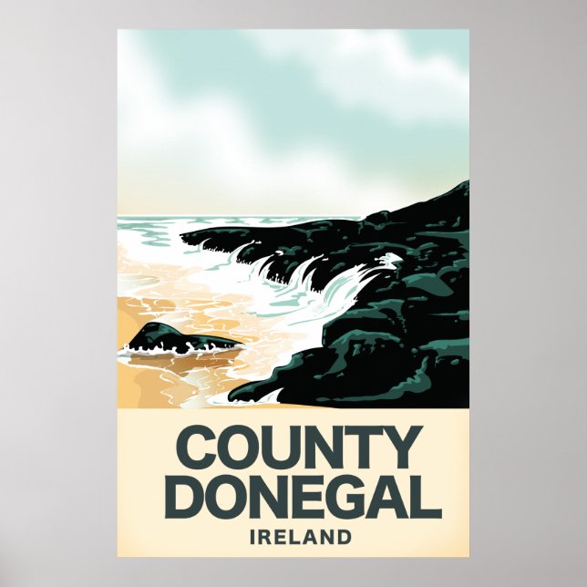 Resemålning till County Donegal kust Poster (Framsidan)