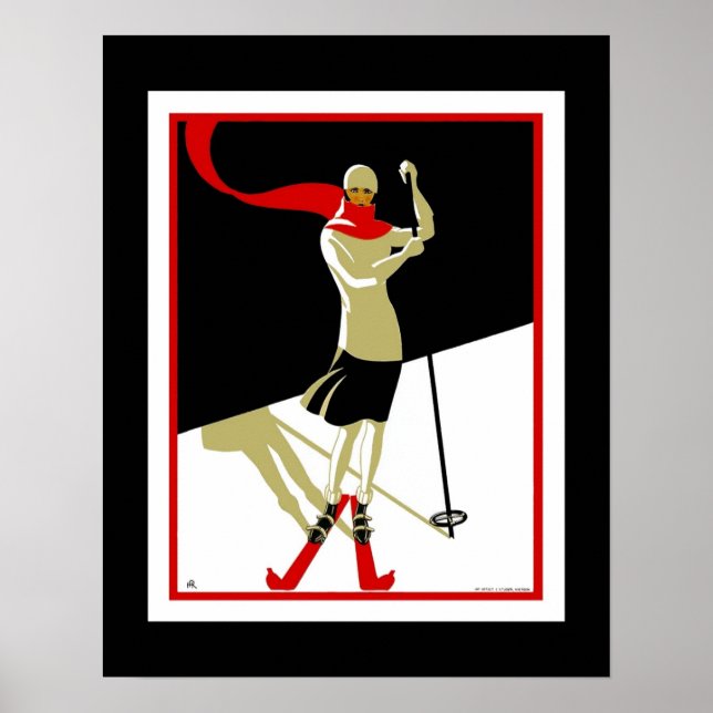 Resemålning Vintage Saint Croix Skidåkning 3 Poster (Framsidan)