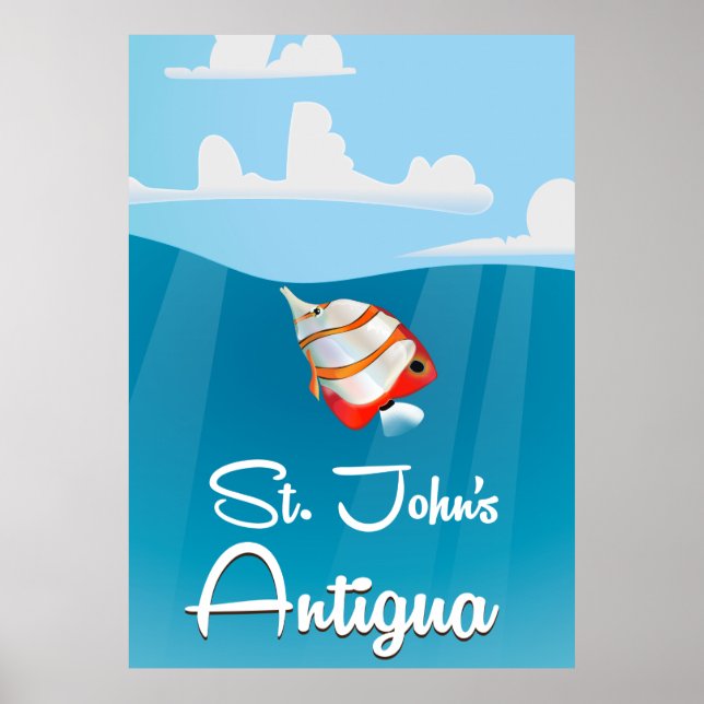 Resemålningstavla för St. John's, Antigua och Barb Poster (Framsidan)