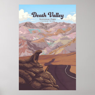 Resemapp för Death Valley nationalpark Poster